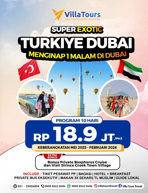 EXOTIC TURKI PLUS DUBAI MENGINAP 1 MALAM DI DUBAI 10 HARI
