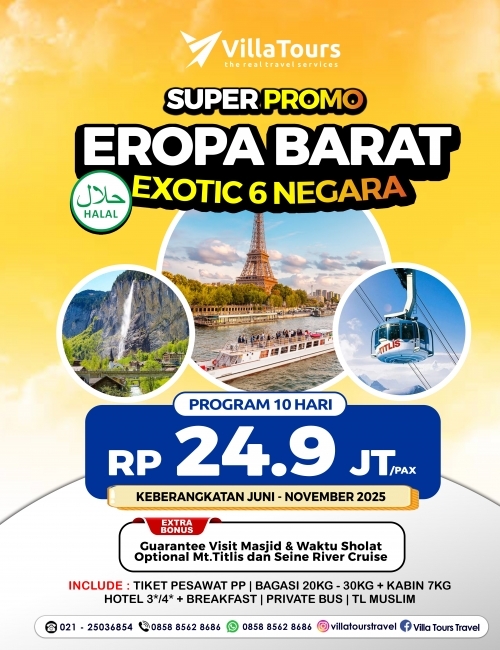 MUSLIM TOUR EROPA BARAT SUPER PROMO 6 NEGARA 10 HARI