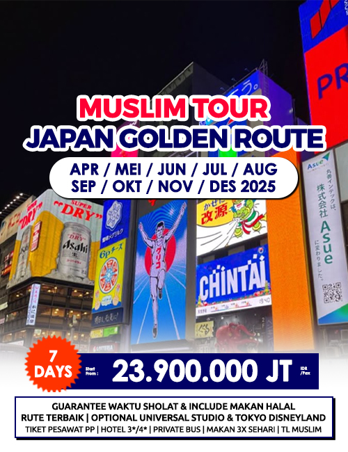 MUSLIM TOUR JAPAN GOLDEN ROUTE 7 HARI