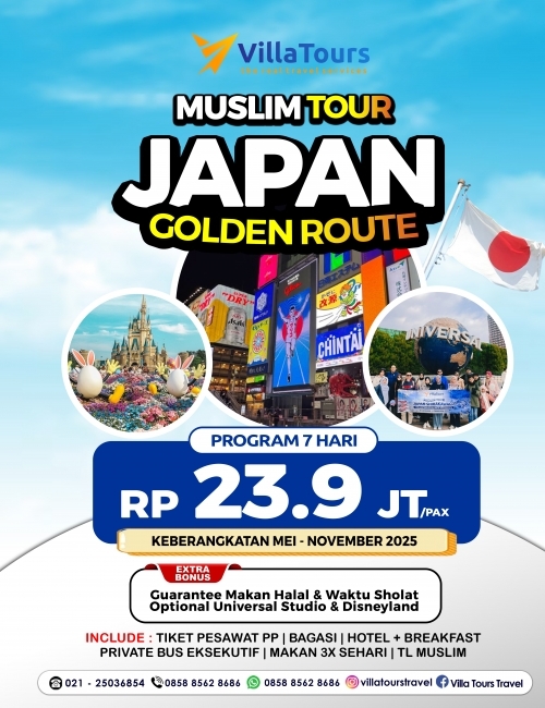 MUSLIM TOUR JAPAN GOLDEN ROUTE 7 HARI