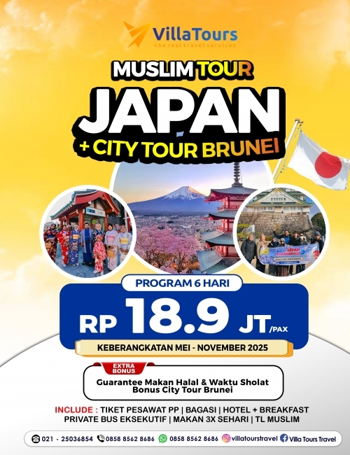 MUSLIM TOUR JAPAN PLUS BRUNEI 6 HARI