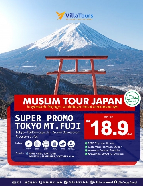 MUSLIM TOUR JAPAN PLUS BRUNEI SUPER PROMO 6 HARI