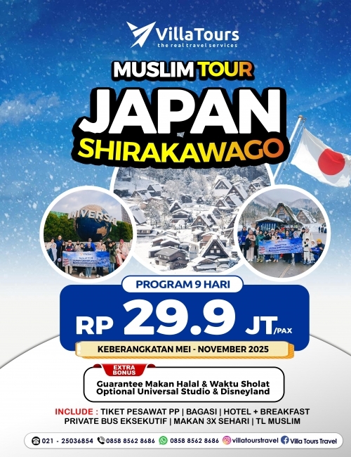 MUSLIM TOUR JAPAN SHIRAKAWAGO 9 HARI