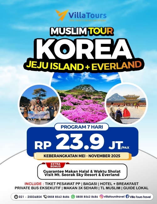 MUSLIM TOUR KOREA JEJU + EVERLAND 7 HARI