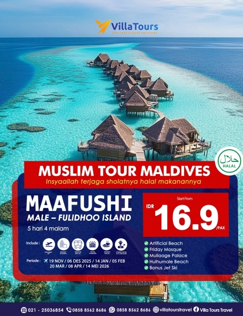 MUSLIM TOUR MALDIVES MALE MAAFUSHI DAN FULIDHOO ISLAND  5 HARI