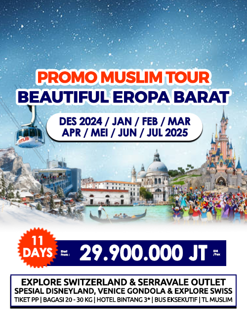 PROMO EROPA BARAT MUSLIM TOUR 6 NEGARA 11 HARI