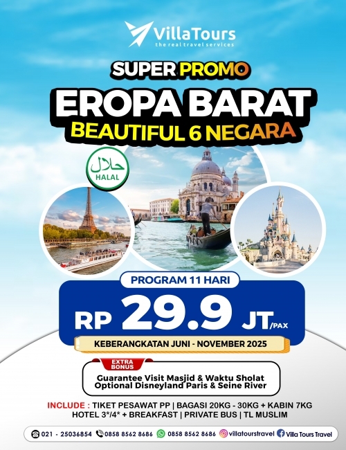 PROMO EROPA BARAT MUSLIM TOUR 6 NEGARA 11 HARI