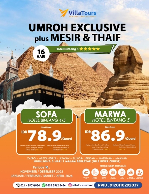 UMROH PLUS MESIR EXPLORE EGYPT FREE THAIF 16 HARI